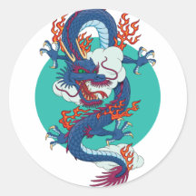 Chinesischer Drache Runder Aufkleber