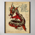 Chinesischer roter Drache-personalisierter Druck Posterdrucke