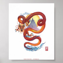 Chinesischer roter Drachedruck Plakatdrucke