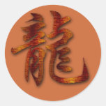 Chinesischer Tierkreis-Holz-Drache Runder Aufkleber