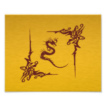Chinesisches Stammes- Mythologie-Drache-Wirbels-Ro Foto Druck