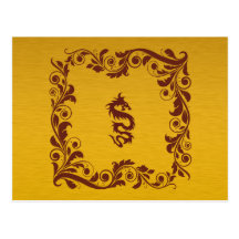 Chinesisches Stammes- Mythologie-Drache-Wirbels-Ro Postkarte