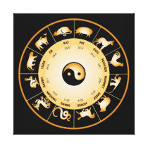 Chinesisches Tierkreis-Rad leinwanddrucke