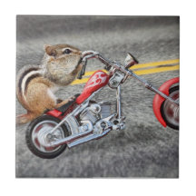 Chipmunk-Radfahrer, der ein Motorrad reitet Kacheln