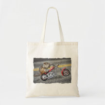 Chipmunk-Radfahrer, der ein Motorrad reitet Taschen