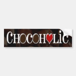 Chocoholic, dunkles Brown und rotes Herz-lustiger  Autoaufkleber