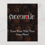 Chocoholic, dunkles Brown und rotes Herz-lustiger  Flyer