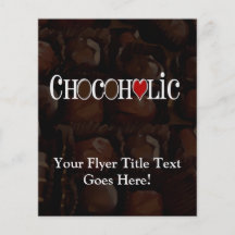 Chocoholic, dunkles Brown und rotes Herz-lustiger  Flyer