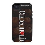 Chocoholic, dunkles Brown und rotes Herz-lustiger  iPhone 4 Cover