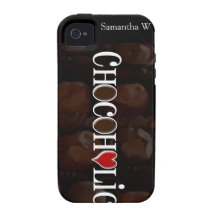 Chocoholic, dunkles Brown und rotes Herz-lustiger  iPhone 4 Cover