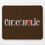 Chocoholic, Schokoladen-Liebhaber mit rotem Herzen Mauspads