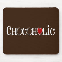 Chocoholic, Schokoladen-Liebhaber mit rotem Herzen Mauspads