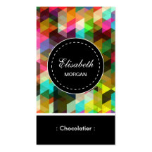 Chocolatier- Colorful Mosaic Pattern Business Card