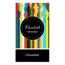 Chocolatier- Colorful Stripes Pattern Business Card