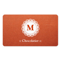 Chocolatier elegantes Spitze-Monogramm Visitenkartenvorlage
