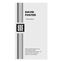 Chocolatier - Modern Black White Business Card