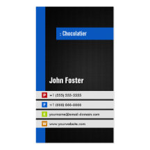 Chocolatier - Modern Stylish Blue Business Card Templates