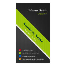 Chocolatier - Premium Black and Green Business Card Template