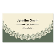 Chocolatier - Retro Chic Lace Business Card