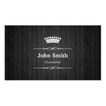 Chocolatier Royal Black Wood Grain Business Card