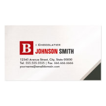 Chocolatier - Simple Chic Red Business Card Templates