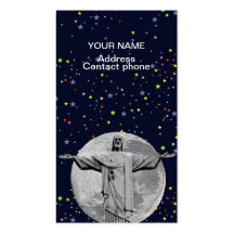 Christ, moon and stars business card template