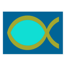 Christliche Fisch-Symbol-Flächen-Karte/ Visitenkarte