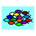 Christliche Fisch-Symbole - Regenbogen-Schulfläche Visitenkarten Vorlagen
