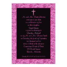 Christliche rosa und schwarze Hochzeits-Einladung