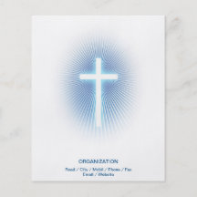 Christliches Kreuz auf blauem eliptical Hintergrun Flyer Druck
