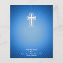 Christliches Kreuz auf blauem Hintergrund Vollfarbige Flyer