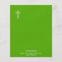 Christliches Kreuz auf grünem Hintergrund Vollfarbige Flyer