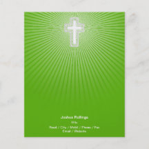 Christliches Kreuz auf grünem Hintergrund Flyerdesign