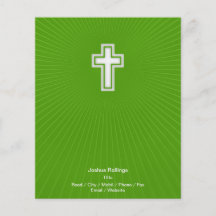 Christliches Kreuz auf grünem Hintergrund Personalisierte Flyer