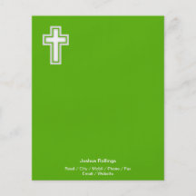 Christliches Kreuz auf grünem Hintergrund Bedruckte Flyer