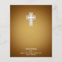 Christliches Kreuz auf orange Hintergrund Flyerdruck