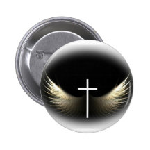 Christliches Kreuz und Heiliger Geist Button