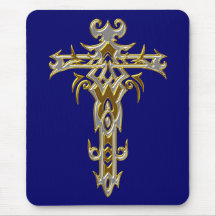 Christliches verziertes Kreuz 46 Mauspads