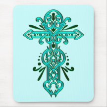 Christliches verziertes Kreuz 56 Mousepads