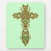 Christliches verziertes Kreuz 62 Mauspad