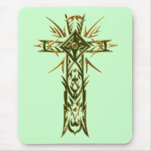 Christliches verziertes Kreuz 68 Mauspads