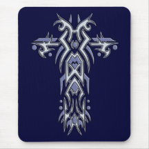 Christliches verziertes Kreuz 6 Mauspad