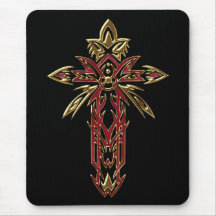 Christliches verziertes Kreuz 74 Mauspad