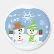 ChristmasCustom Schnee-Paar-Magnet Kühlschrankmagnet