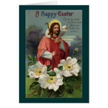 Christus der Schäfer mit Lamm Vintages Ostern Karte