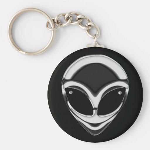 CHROM-ALIEN-KOPF SCHLÜSSELANHÄNGER