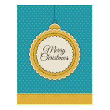 Chrsitmas in Türkis und GoldTupfen Postkarte