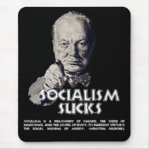 Churchill Zitat:  Sozialismus ist zum Kotzen! Mousepad