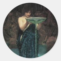 Circe Invidiosa, JW Waterhouse, Vintages viktorian Runder Sticker