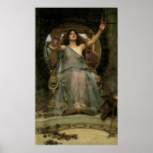 Circe, welches die Schale Ulysses durch JW Waterho Posterdruck